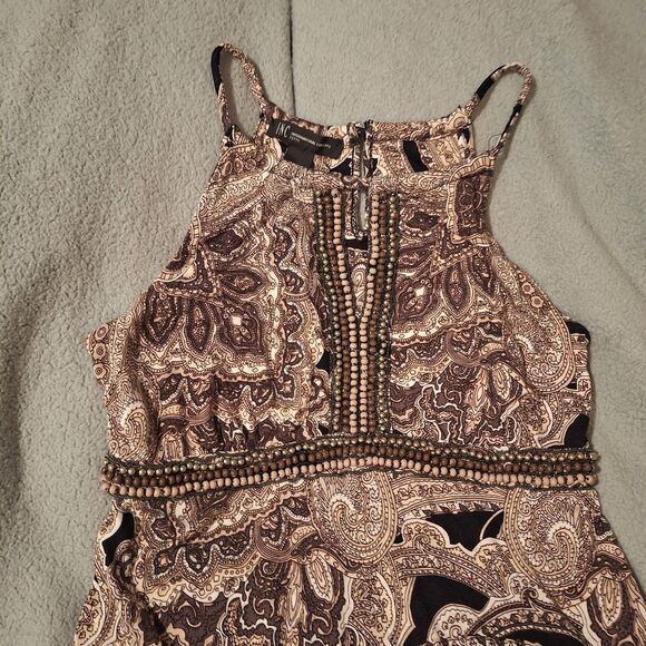 INC International Concepts Small Brown/Black Maxi Dress Paisley Sleeveless - Picture 2 of 10